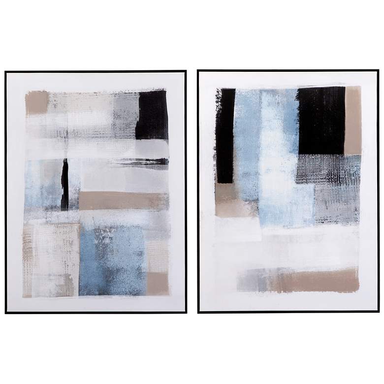 Image 1 Celebrate 35" x 47" Black Framed Canvas Set of 2