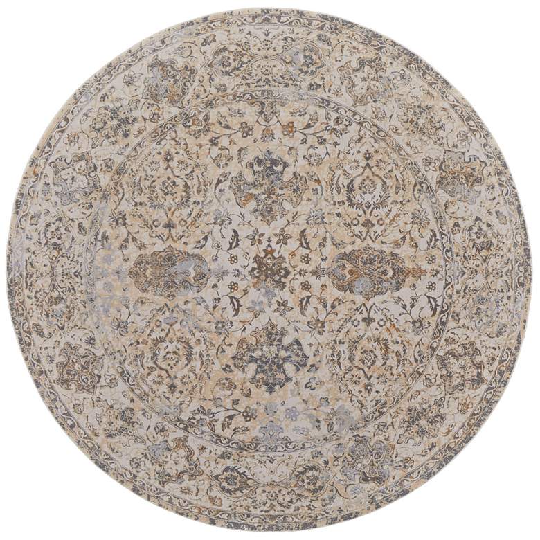 Image 1 Celene Bordered Indoor Ivory Area Rug 39L0F 7'-9" x 7'-9" Round