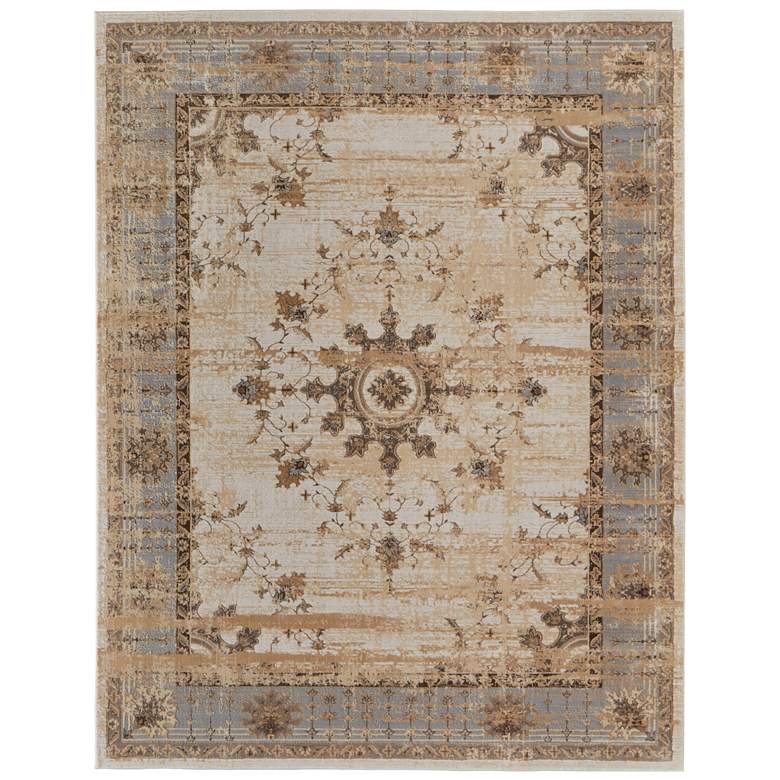 Image 1 Celene Traditional Bordered Soft Indoor Tan Area Rug 39KWF