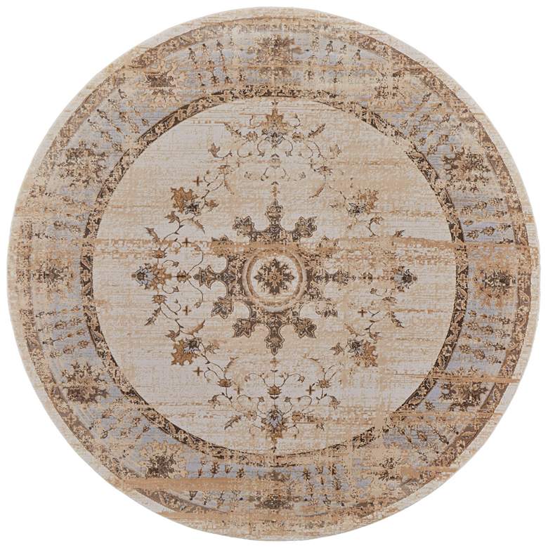 Image 1 Celene Traditional Bordered Soft Indoor Tan Area Rug 39KWF