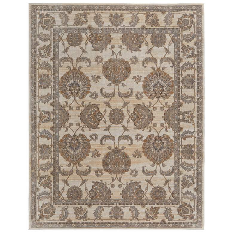 Image 1 Celene Traditional Bordered Soft Indoor Tan Area Rug 39KZF