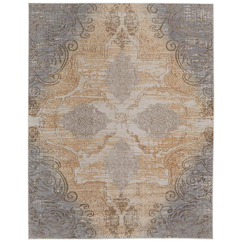 Image 1 Celene Traditional Medallion Soft Indoor Silver Area Rug 39L1F
