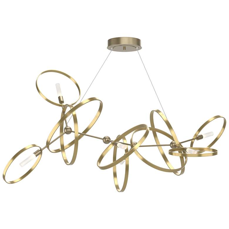 Image 1 Celesse 32"W Modern Brass Accented Soft Gold Standard Pendant