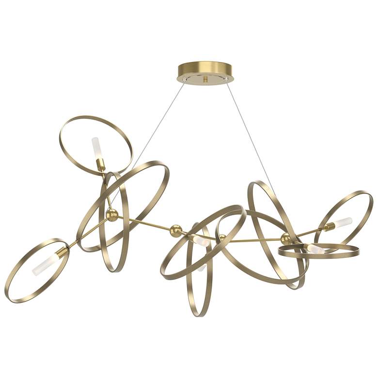 Image 1 Celesse 32"W Soft Gold Accented Modern Brass Standard Pendant