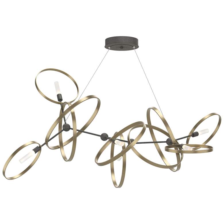 Image 1 Celesse 32 inchW Soft Gold Accented Natural Iron Standard Pendant