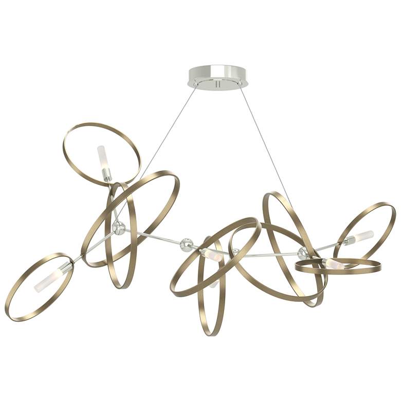 Image 1 Celesse 32"W Soft Gold Accented Sterling Standard Pendant