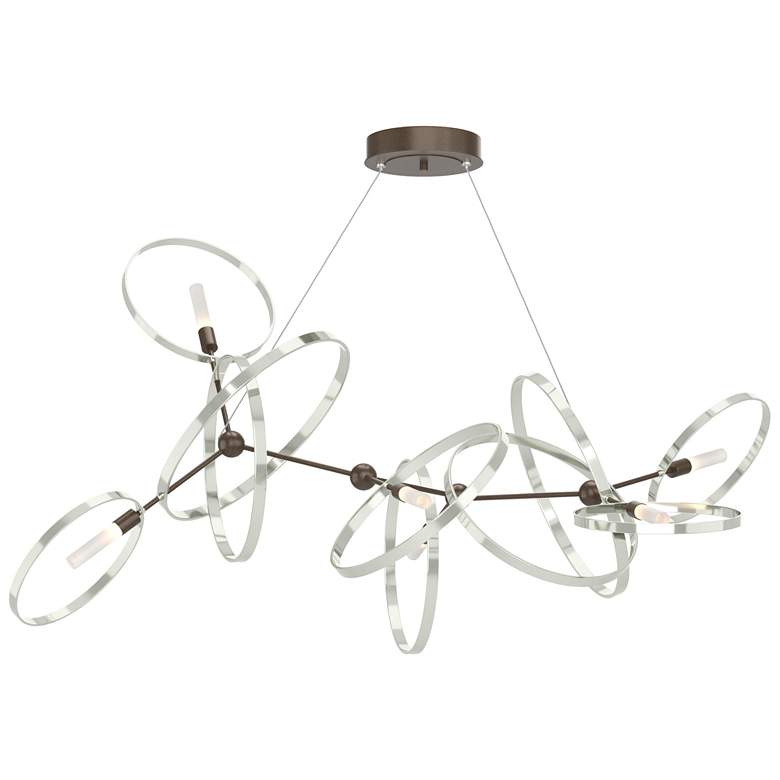Image 1 Celesse 32"W Sterling Accented Bronze Standard Pendant