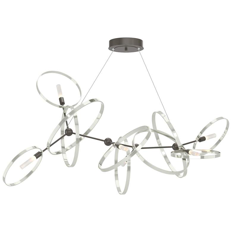 Image 1 Celesse 32"W Sterling Accented Dark Smoke Standard Pendant