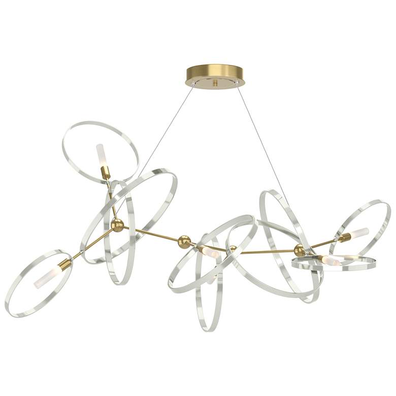 Image 1 Celesse 32"W Sterling Accented Modern Brass Standard Pendant