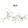 Celesse 32"W Sterling Accented Modern Brass Standard Pendant