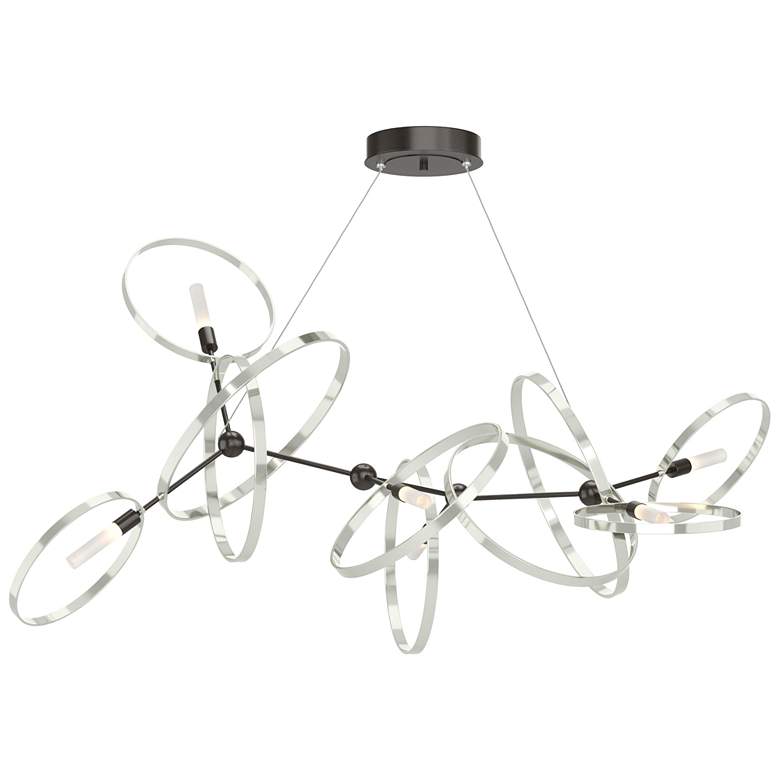 Image 1 Celesse 32"W Sterling Accented Oil Rubbed Bronze Standard Pendant