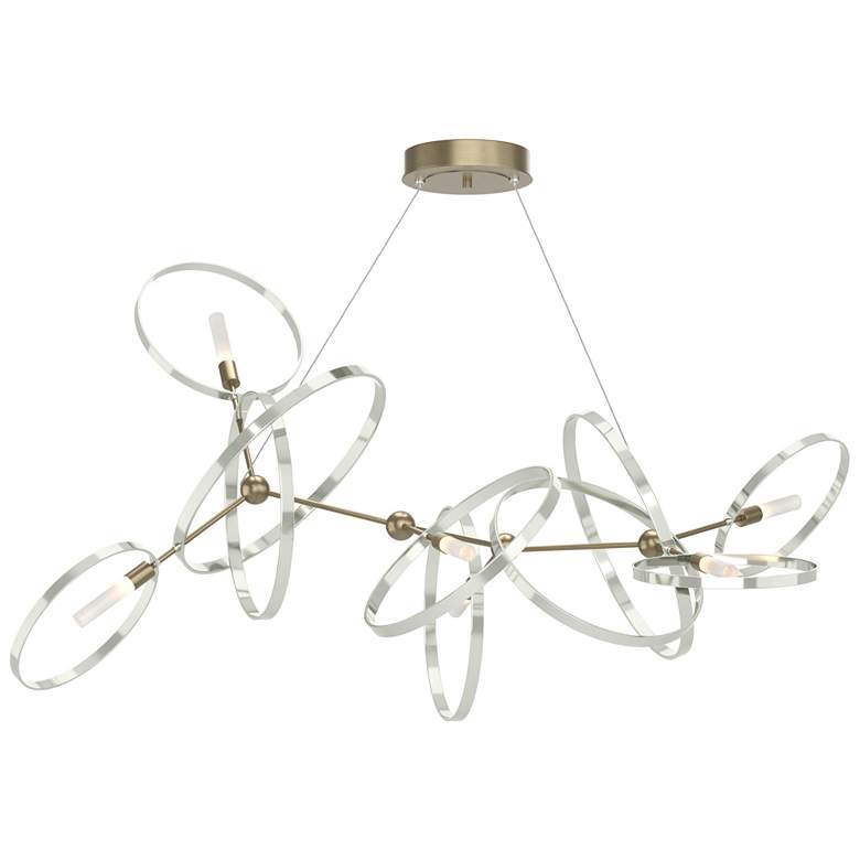 Image 1 Celesse 32"W Sterling Accented Soft Gold Standard Pendant