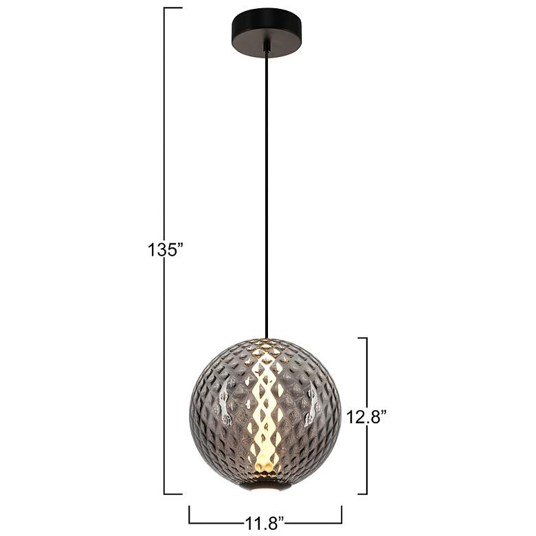 Image 7 Celeste 11.8" Wide Gunmetal Pendant w/ Smoke Ombre Shade more views