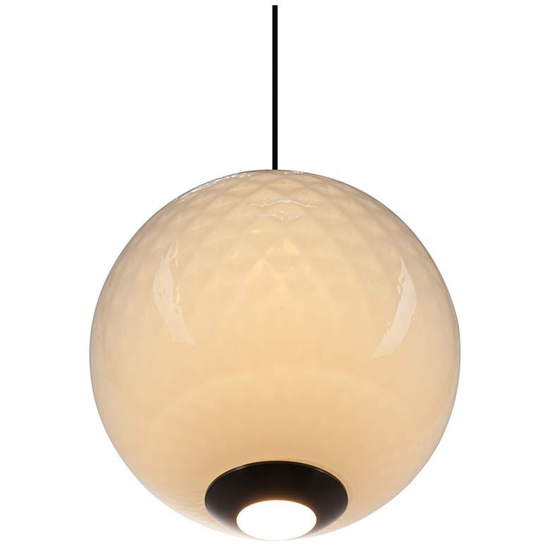Image 4 Celeste 11.8" Wide Gunmetal Pendant w/ White Ombre Shade more views