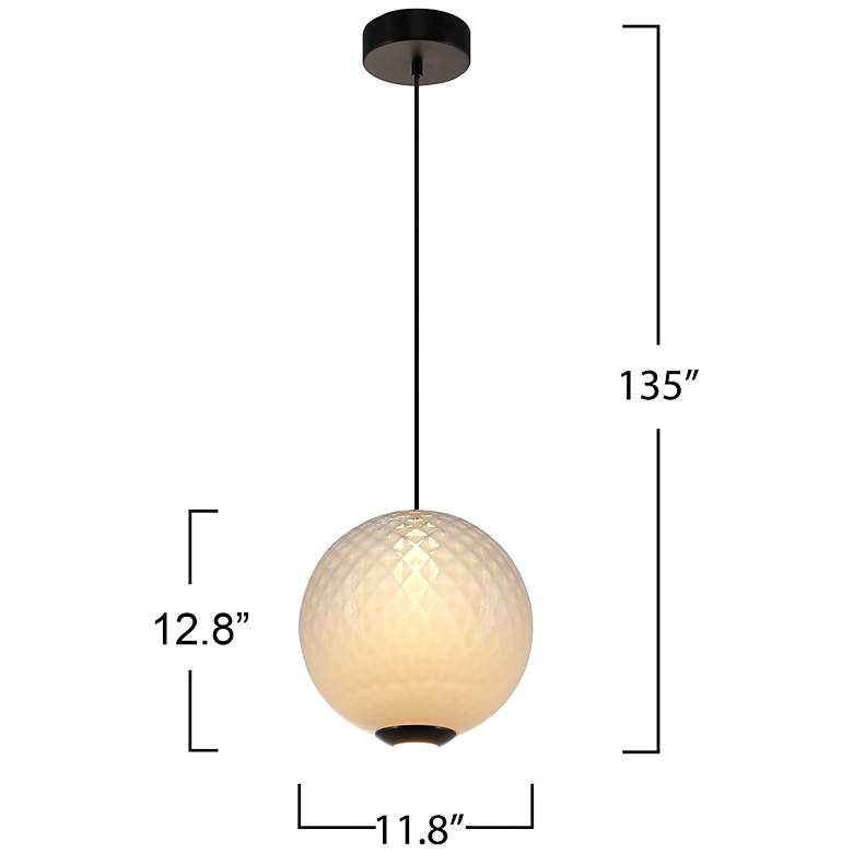 Image 7 Celeste 11.8" Wide Gunmetal Pendant w/ White Ombre Shade more views