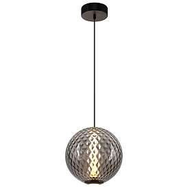 Image1 of Celeste 11 3/4"W Gunmetal LED Mini Pendant with Smoke Shade