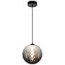 2_Celeste 11 3/4"W Gunmetal LED Mini Pendant with Smoke Shade more views