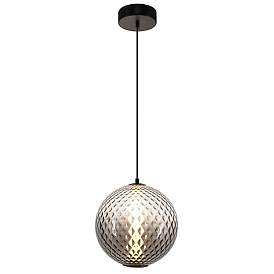 Image3 of Celeste 11 3/4"W Gunmetal LED Mini Pendant with Smoke Shade more views