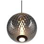 4_Celeste 11 3/4"W Gunmetal LED Mini Pendant with Smoke Shade more views