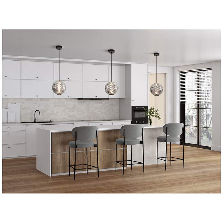 Image 6 Celeste 11 3/4"W Gunmetal LED Mini Pendant with Smoke Shade more views