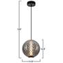 7_Celeste 11 3/4"W Gunmetal LED Mini Pendant with Smoke Shade more views