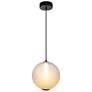 3_Celeste 11 3/4"W Gunmetal LED Mini Pendant with White Shade more views