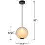 7_Celeste 11 3/4"W Gunmetal LED Mini Pendant with White Shade more views