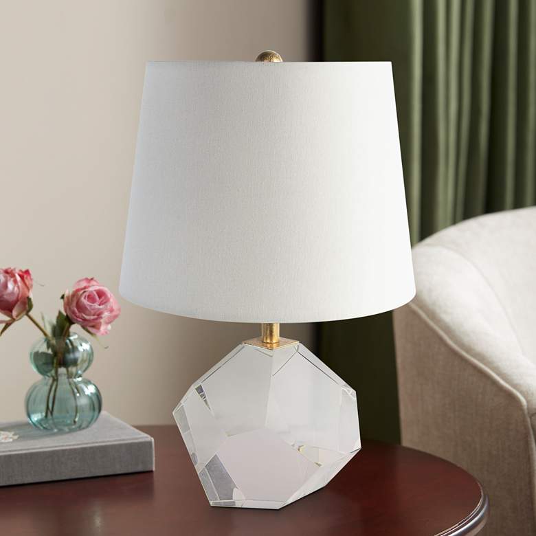 Image 1 Celeste 15 inch High Clear Faceted Crystal Accent Table Lamp