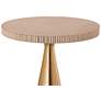 Celeste 15" Wide Gold and Pale Satin Ribbed Round Side Table