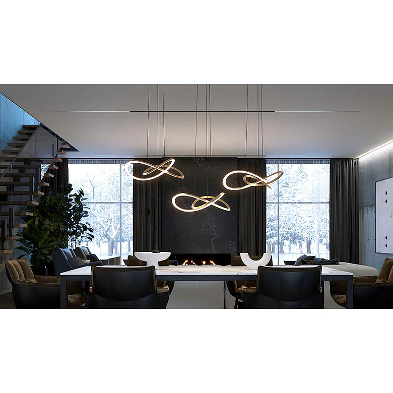 Image 2 Celeste 23.63" Wide Light Antique Brass LED Pendant more views
