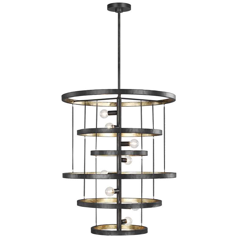 Image 1 Celeste 24" Wide Aged Iron 8-Light Chandelier