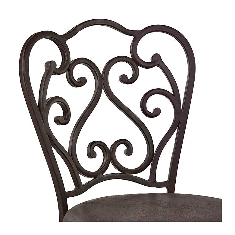 Image 2 Celeste 26 in. Swivel Barstool in Bandero Espresso Fabric and Auburn Bay more views