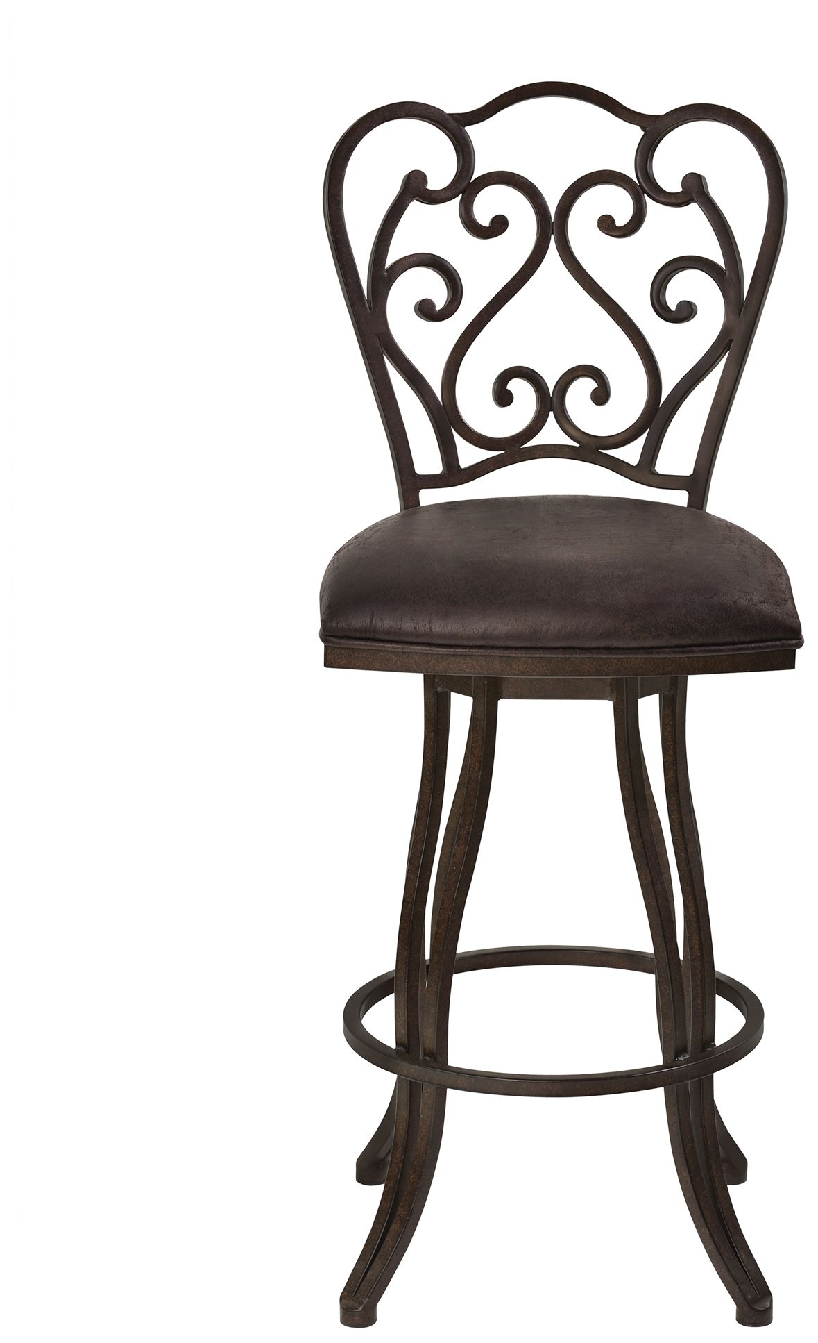 Image 3 Celeste 30 in. Swivel Barstool in Bandero Espresso Fabric and Auburn Bay more views