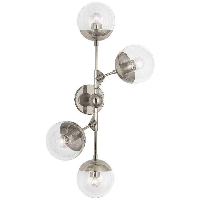 Image 1 Celeste 31.5"H Polished Nickel Wall Sconce With Constellation Globes