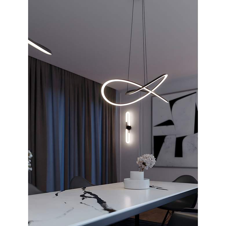 Image 3 Celeste 31.5" Wide Black LED Pendant more views