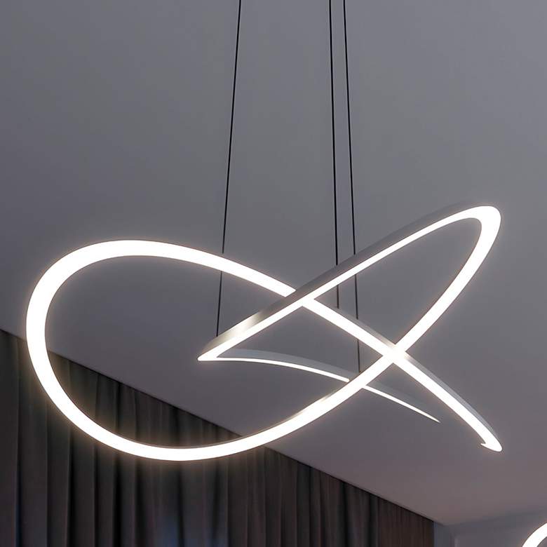 Image 1 Celeste 31.5" Wide Satin Nickel LED Pendant