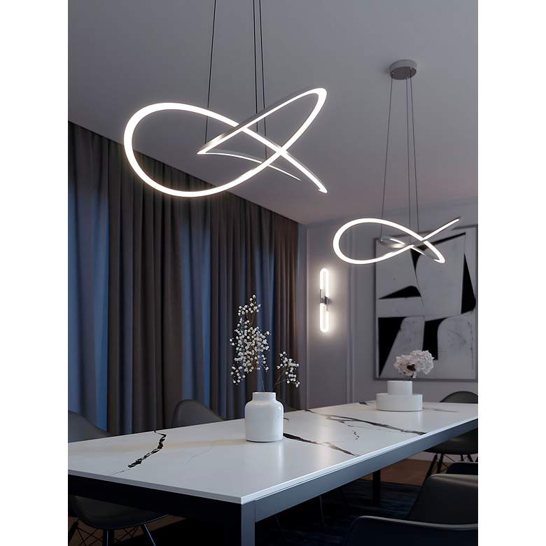 Image 3 Celeste 31 1/2" Wide Satin Nickel LED Pendant Light more views