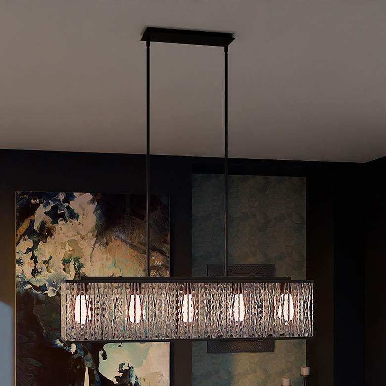Image 1 Celeste 5-Light Matte Black Island Light