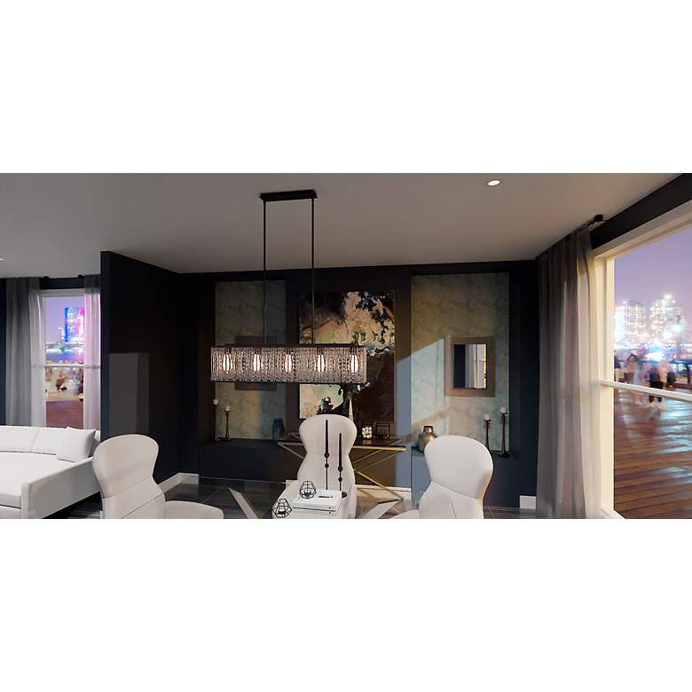 Image 6 Celeste 5-Light Matte Black Island Light more views