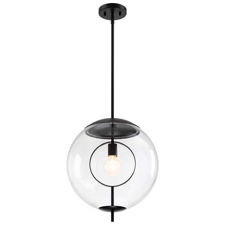 Image 1 Celeste 60W 1-Light Matte Black Mid-Century Modern Pendant Light