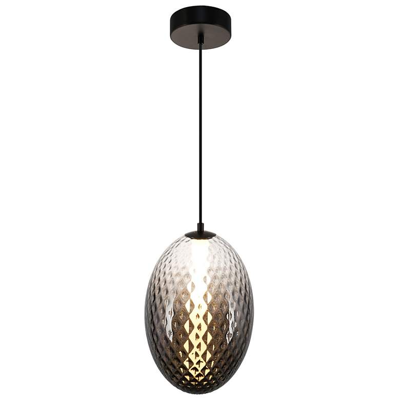 Image 3 Celeste 9.8" Wide Gunmetal Pendant w/ Smoke Ombre Shade more views