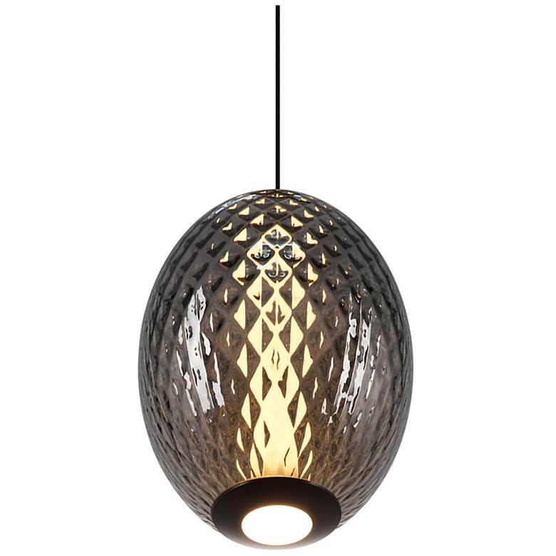 Image 4 Celeste 9.8" Wide Gunmetal Pendant w/ Smoke Ombre Shade more views