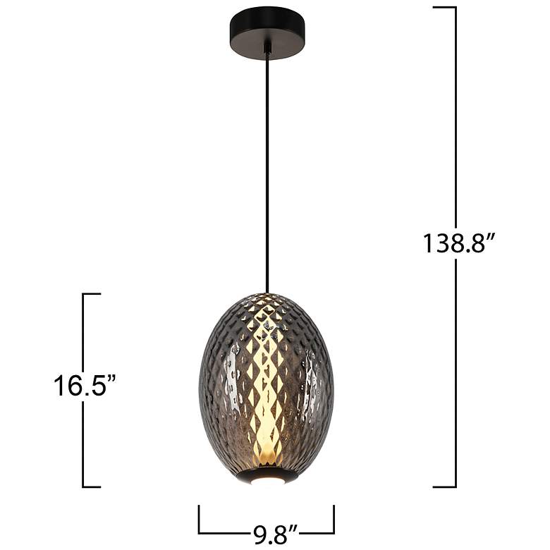 Image 7 Celeste 9.8" Wide Gunmetal Pendant w/ Smoke Ombre Shade more views