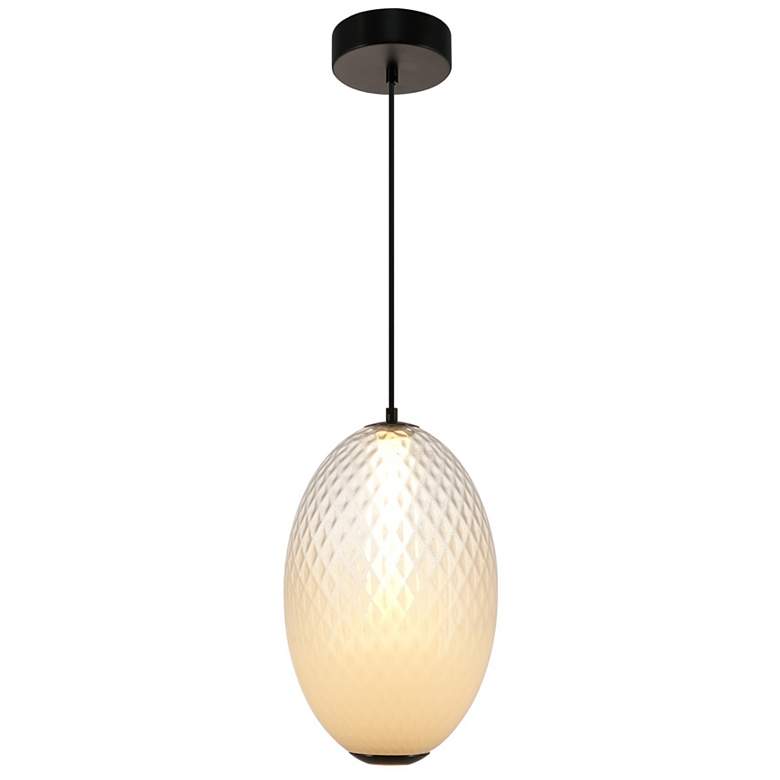 Image 1 Celeste 9.8" Wide Gunmetal Pendant w/ White Ombre Shade