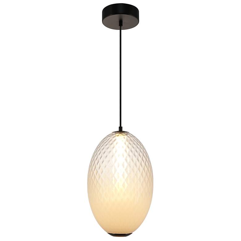 Image 2 Celeste 9.8" Wide Gunmetal Pendant w/ White Ombre Shade more views