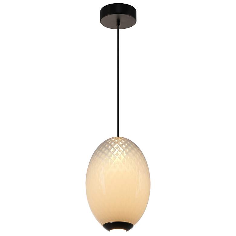 Image 4 Celeste 9.8" Wide Gunmetal Pendant w/ White Ombre Shade more views