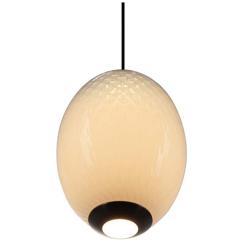 Image 5 Celeste 9.8" Wide Gunmetal Pendant w/ White Ombre Shade more views