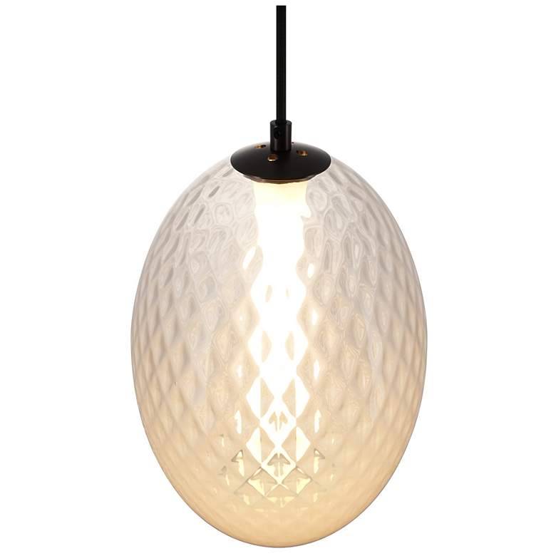 Image 6 Celeste 9.8" Wide Gunmetal Pendant w/ White Ombre Shade more views
