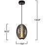 7_Celeste 9 3/4" Wide Gunmetal LED Mini Pendant w/ Smoke Shade more views
