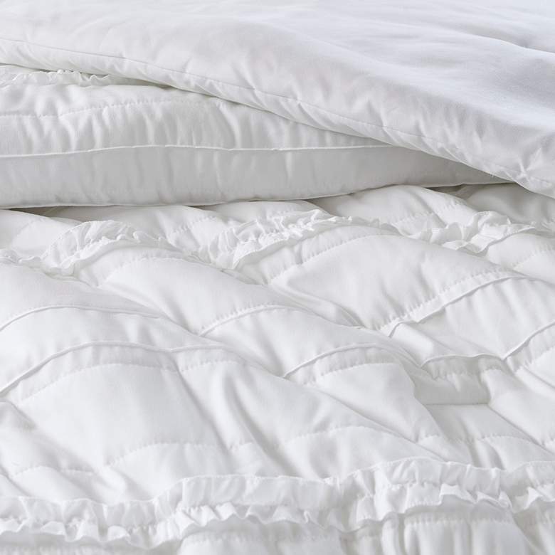 Image 6 Celeste White Cotton Queen 5-Piece Comforter Set more views